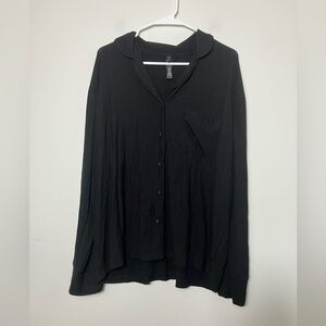 SKIMS‎ Button Front Top Sz XL Black Long Sleeves Loungewear Model